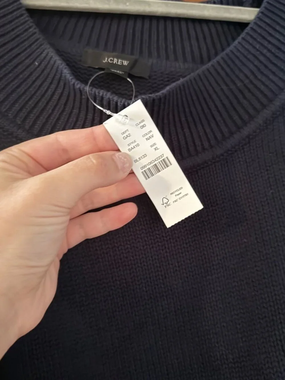J.Crew Navy Knit Sweater — Size XL — NWT